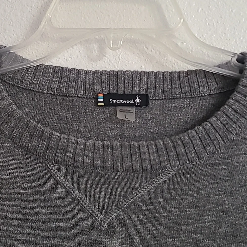 Smartwool Sparwood Crewneck Sweater  Gray Size Large Mens - Picture 2 of 5